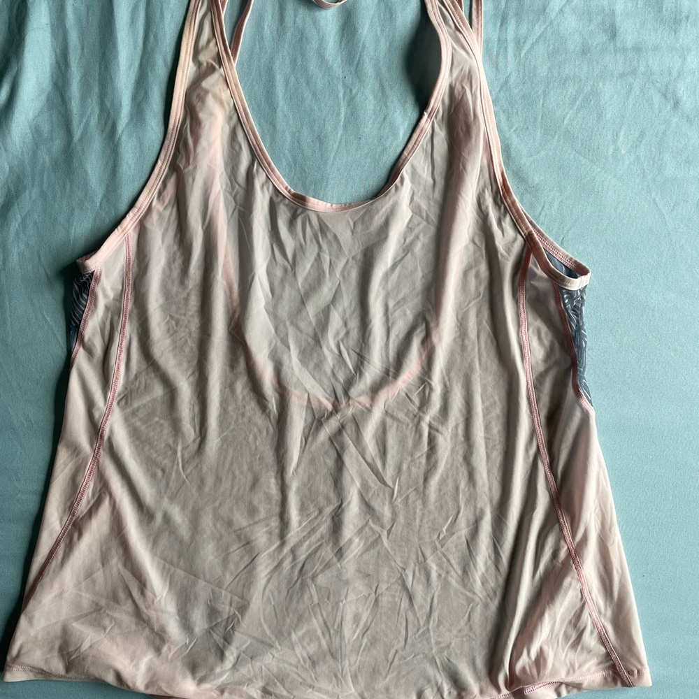 Lululemon Cool to Street Tank in sheer pink and grey
